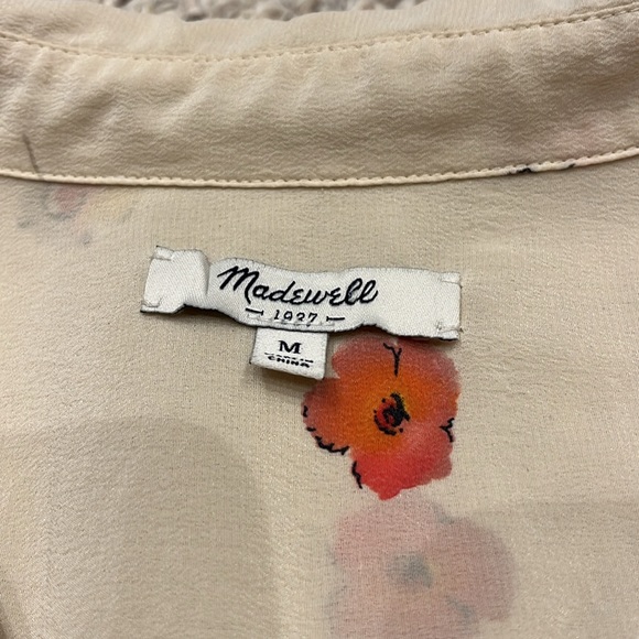 Madewell Floral Print Cream Button Up Blouse - Picture 2 of 6